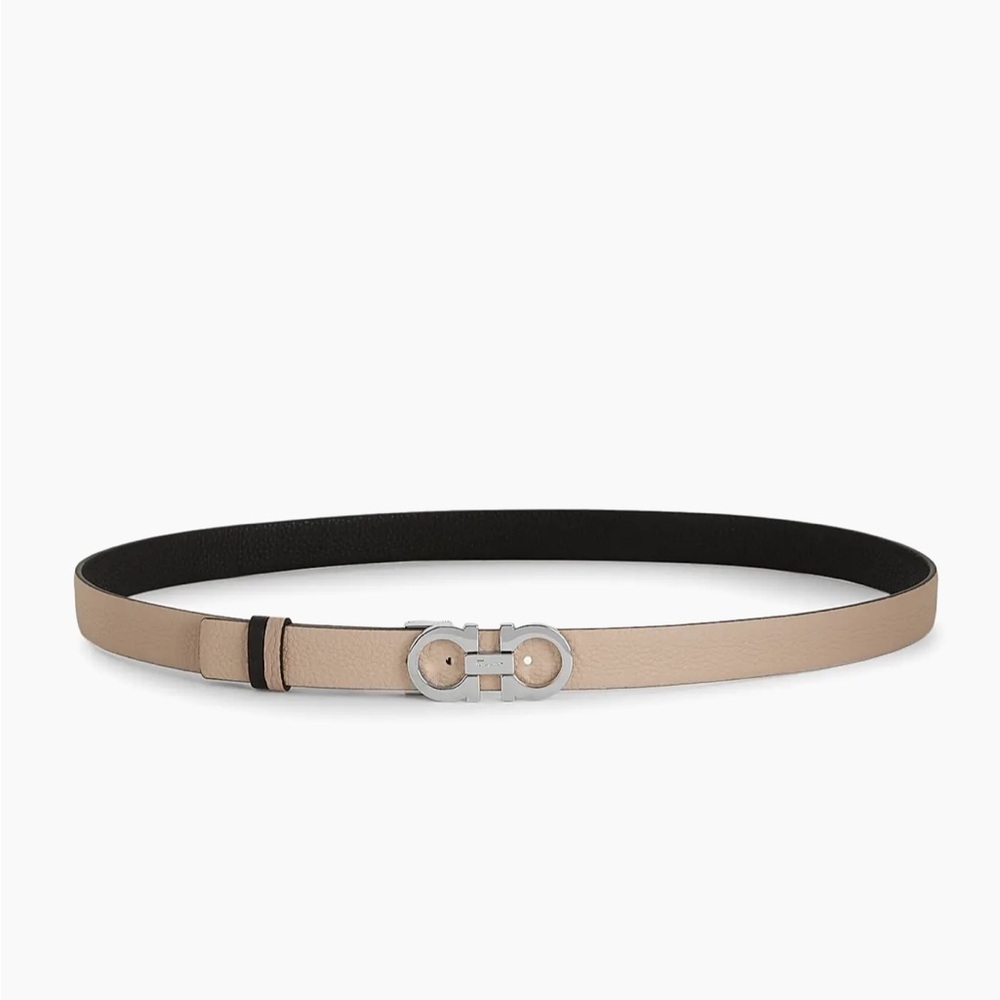 Salvatore Ferragamo Gancini Adjustable Cut-to-Size Reversible Textured Leather